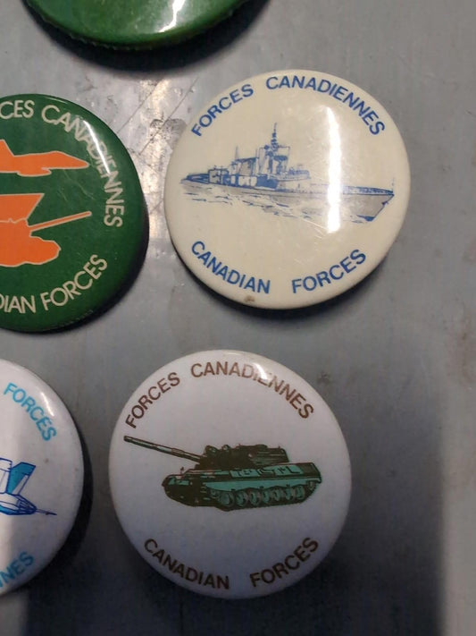 Vintage Canadian Forces Pinback Buttons Lot Military Army Navy Air Force Lot #2