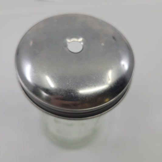 Vintage Ribbed Glass Restaurant Diner Style Sugar Dispenser Shaker Chrome Top