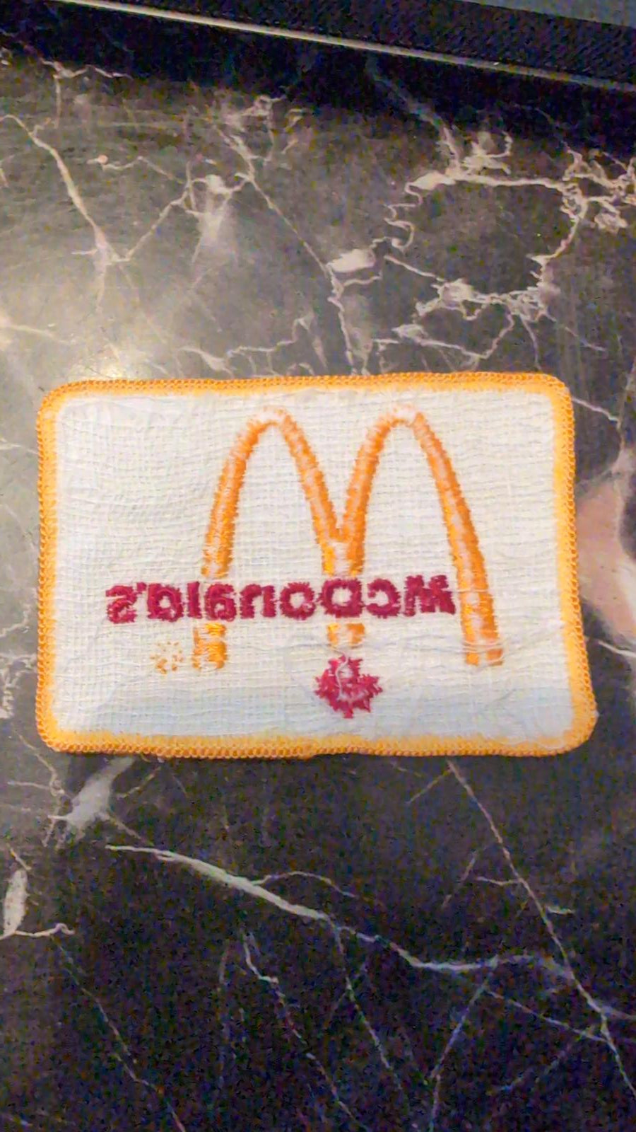 Vintage McDonald's Embroidered Patch with Canadian Maple Leaf Canada rectangular