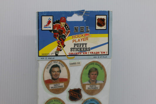 Vintage NHL Hockey Player Puffy Stickers Sheet Funmate Series 1 Made in Japan