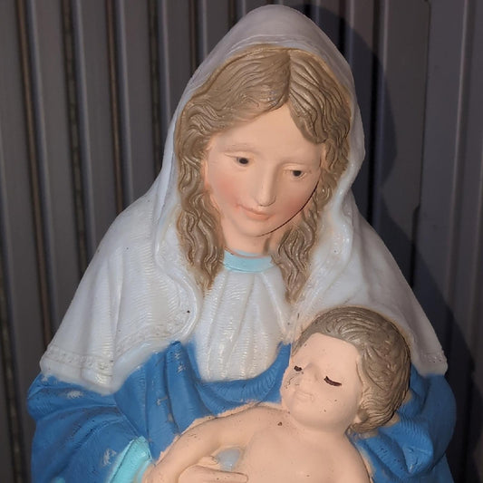 Nativity Scene Figurine with Blue and White Robes