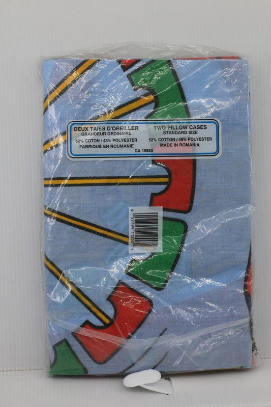 Vintage Linencorp Abstract Graphic Pillowcases Set (2) Sealed Made in Romania #4