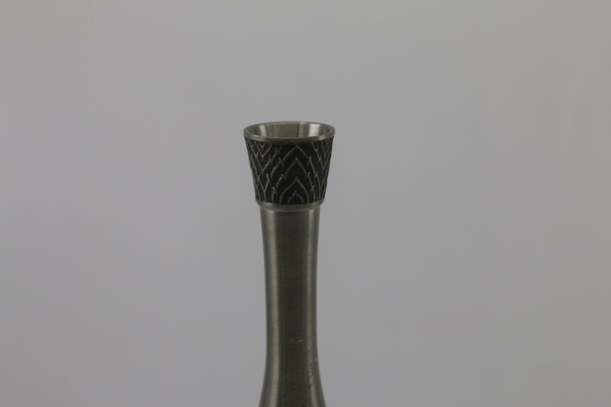 Thai vase in white metal decorated with elephant heads and friezes