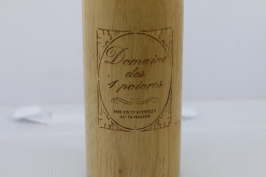 Wooden Domaine des 4 Poivres Bottle-Shaped Pepper Mill