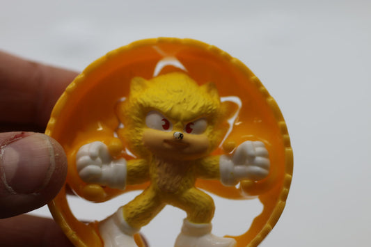 2024 McDonald's Sega Sonic The Hedgehog 3 Movie Super Sonic Yellow Roller Figure