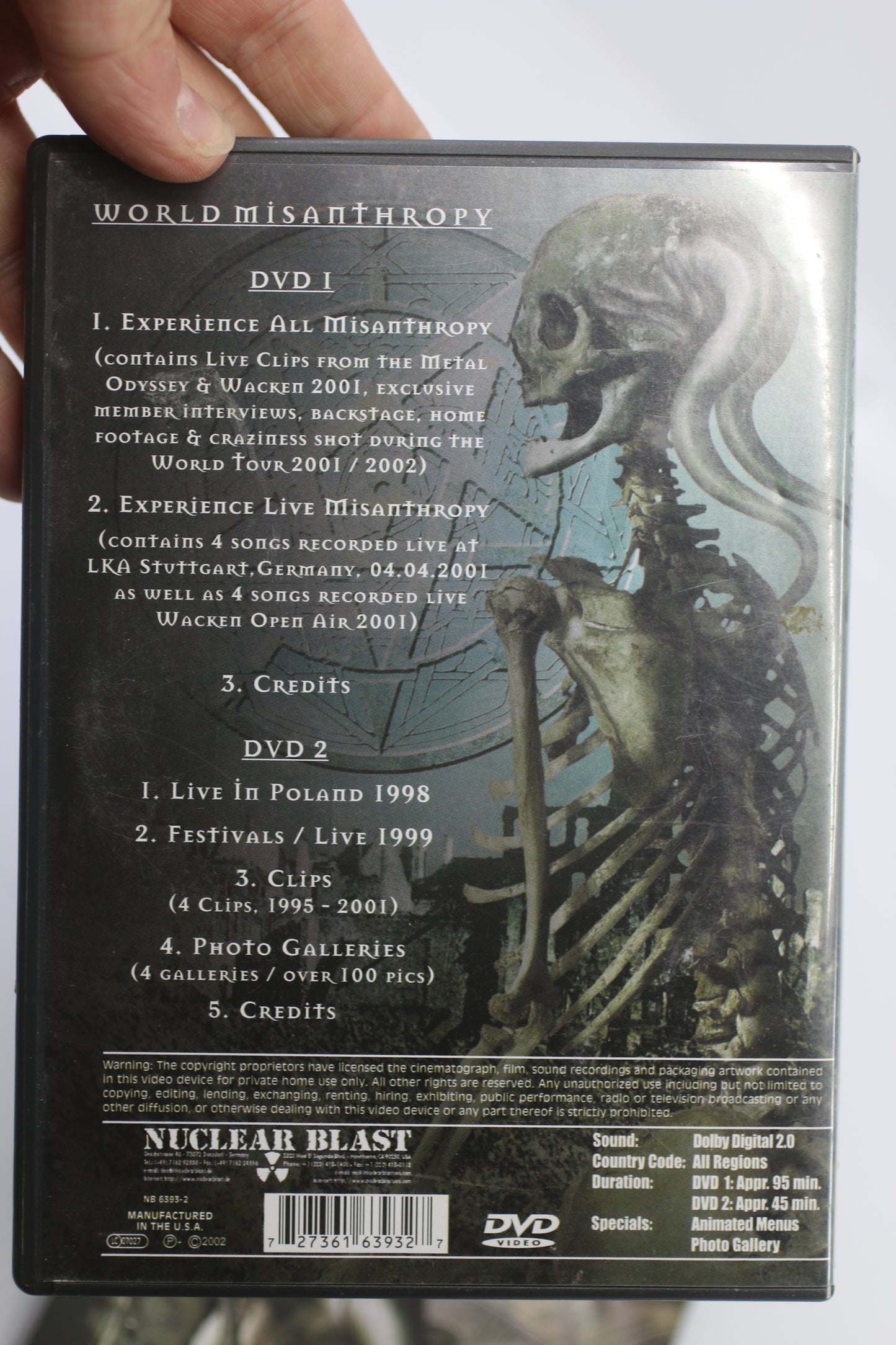 World Misanthropy by Dimmu Borgir DVD 2-Disc SET 2002 Live Metal Music DVD