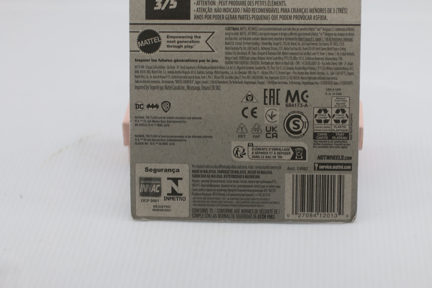 Hot Wheels Batmobile DC The Flash Batman Series #3/5 White Diecast 1:64 Scale