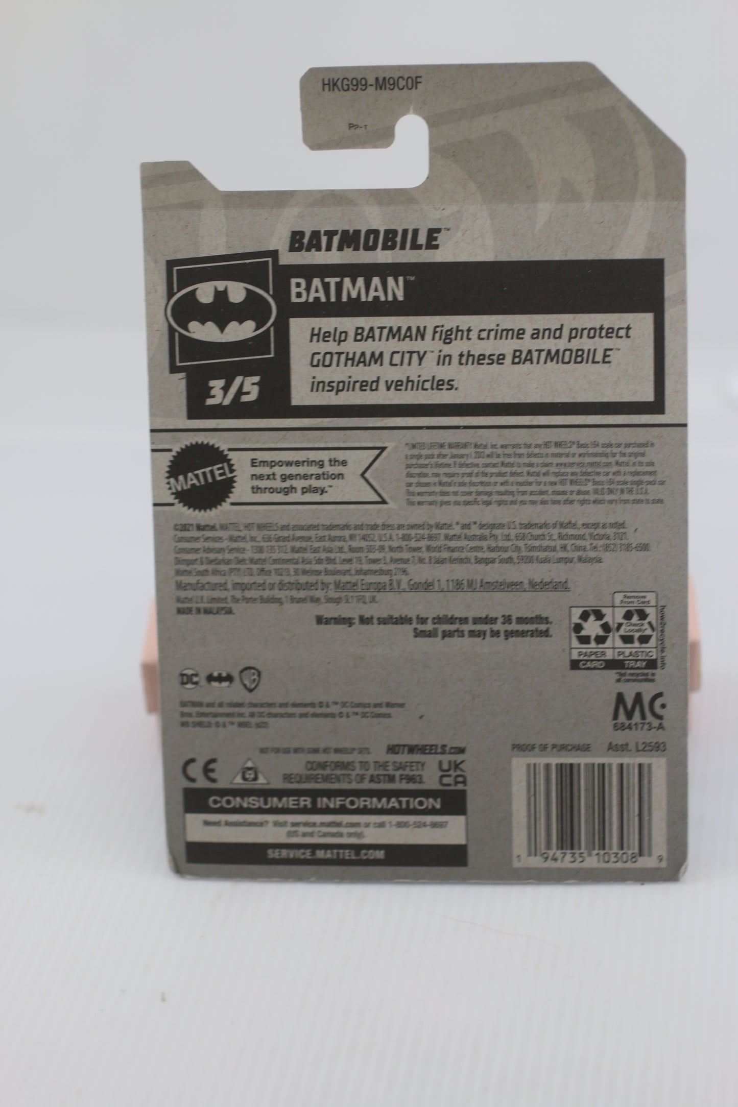 Mattel Hot Wheels Batmobile 103/250 HW Batman Series 3/5 1:64 Gotham #3