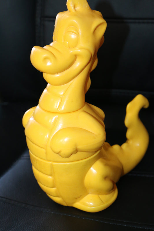 Vintage 1992 Tupperware Tuppertoy Yellow Dragon Dinosaur Douglas Dirtwalker