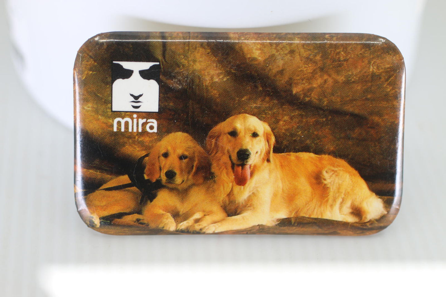 Mira Decorative Tin Box with Golden Retriever Dogs Design