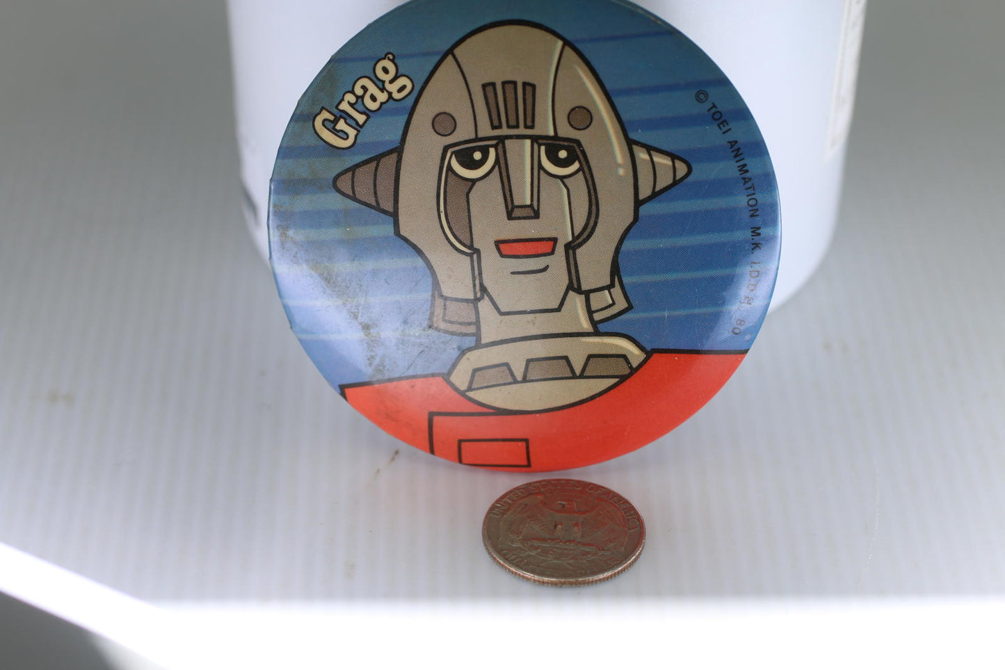 Vintage 1978 Captain Future Button Pin Anime Capitaine Flam Badge Retro Japan #4