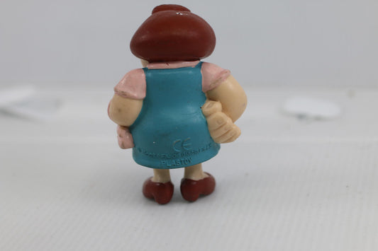 Vintage Plastoy Figurine of Cartoon Character Woman in Blue Dress