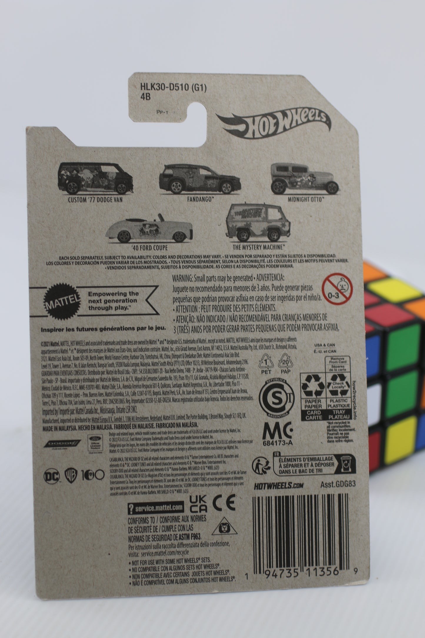 New Hot Wheels Midnight Otto 100 Warner Bros 3/5 2022 HLK30-D710