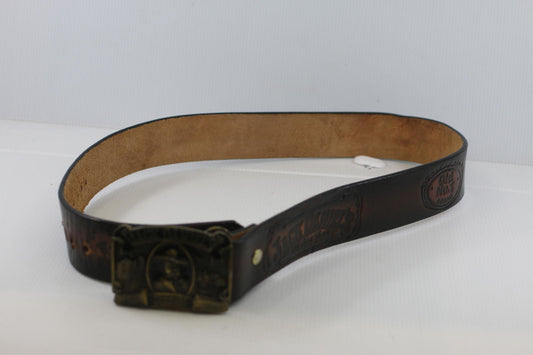 Vintage Jack Daniel’s Leather Belt Brass Buckle '89 Licensed