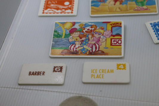 Vintage Fisher Price Post Office Stamps letters Set of 5 Replacement Parts 1989