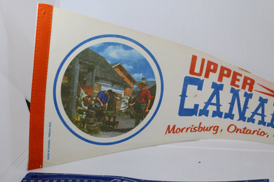 Vintage pennant felt Upper Canada Village Morrisburg, Ontario Souvenir trench