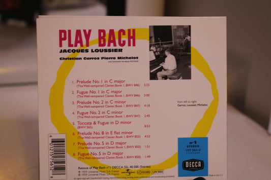 Jacques Loussier "Play Bach No. 1" Garros/Michelot (Cd 1959) Decca Plays *Great*