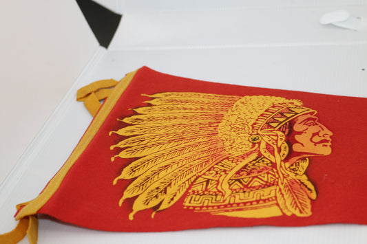 Vintage pennant felt Canada Souvenir white Mountains Berlin, N.H. INdian Chief
