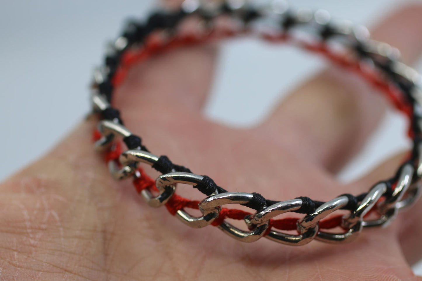 Chain Bracelet & Drop Earrings Set – Black / Red Jewelry