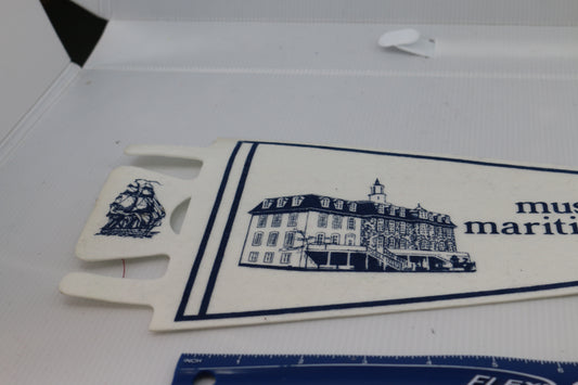 Vintage Souvenir Felt Pennant Québec Canada Musée Maritime Bernier