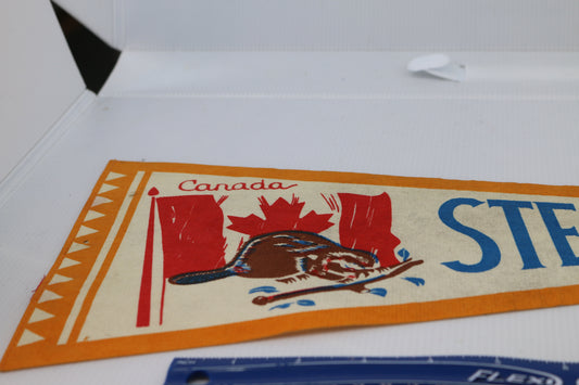 Vintage Souvenir Felt Pennant Québec Canada St-Adèle Québec Canada