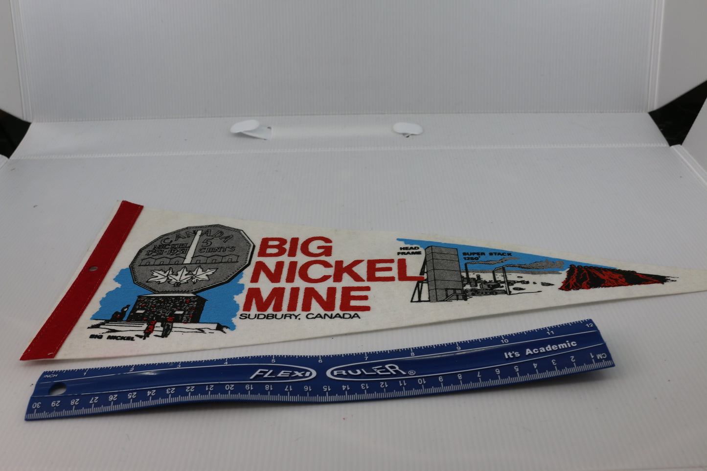 Vintage Souvenir Felt Pennant Big Nickel Mine Sudbury, Canada