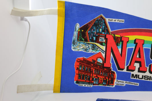 Vintage pennant felt souvenir Nashville music city made in USA Ryman Audito