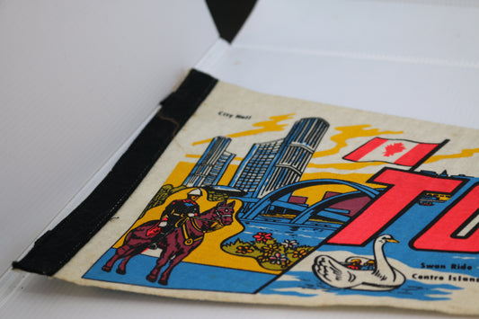 Vintage pennant felt souvenir Toronto Canada Ontario Science Center city Hall