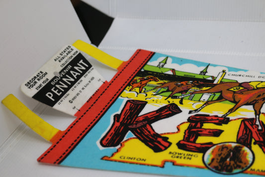 Vintage Kentucky Felt Pennant Lincoln Churchill Downs Cumberland Falls Souvenir