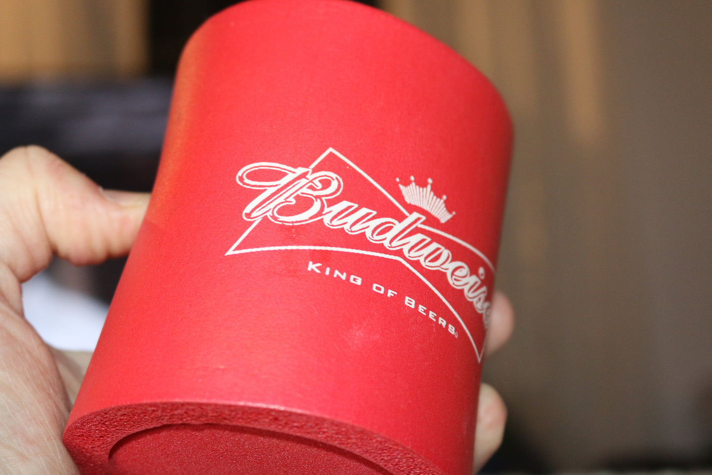 Vintage Bud Budweiser Kool Kan Foam Coozie Beer Can Holder