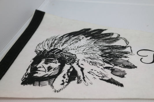 Vintage Souvenir Felt Pennant Lyendinaga Reserve Canada Indian Chief logo