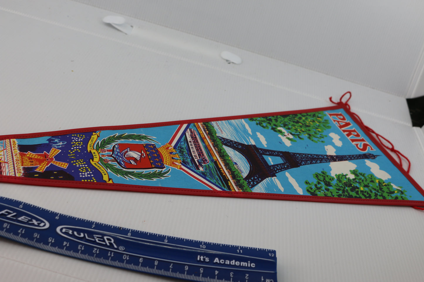 Vintage Souvenir Felt Pennant Double-sided Paris France EUrope