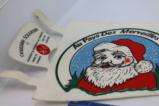 Vintage Souvenir Felt Pennant Un monde MErveilleux Ste-Adèle Québec SantACLaus