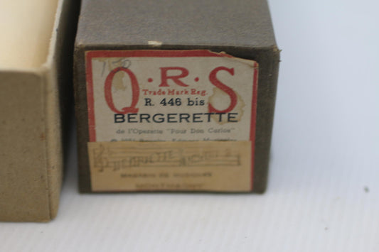 Vintage Player Piano Roll Bergerette Q.R.S R.446bis Pour Don Carlos 88 Note