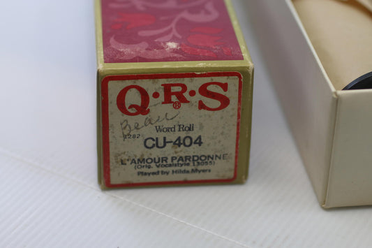 Vintage QRS Word Roll CU-404 L'Amour Pardonne Player Piano Roll Hilda Myers