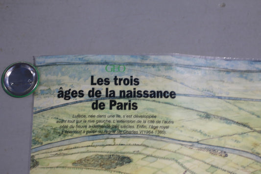 Les Trois Âges de la Naissance de Paris Educational Poster map