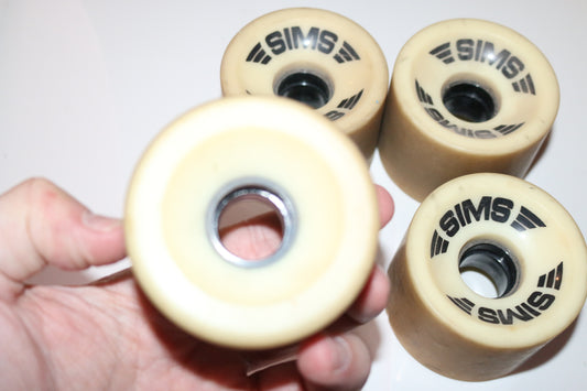 Vintage Sims Skateboard Wheels 70s 80s Old School Original very rare black white