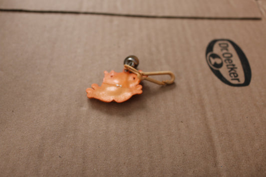 Vintage cute frog orange key-chain key-ring animal