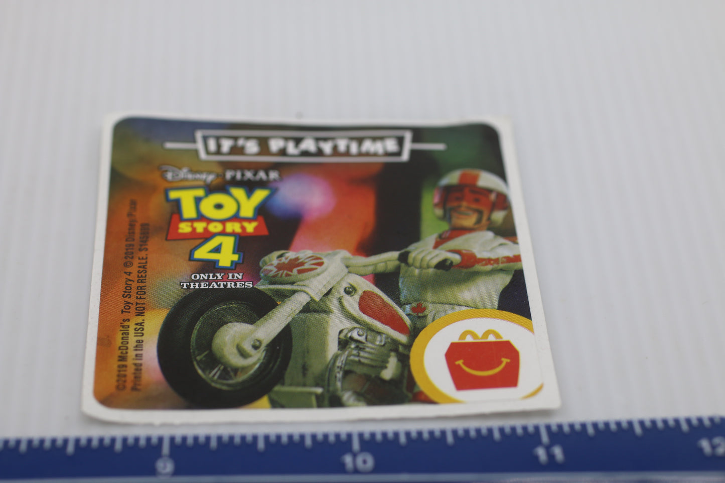 Sticker decal Disney toys story 4 Movie Mc donald's Duke Caboom