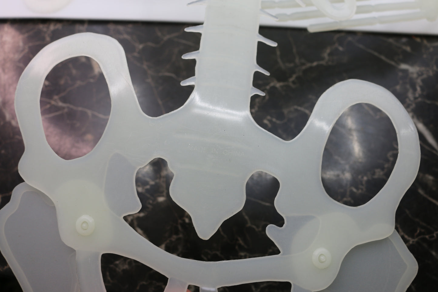 Vintage Glow In The Dark 43" Flat Plastic Skeleton Spooky Halloween Decoration