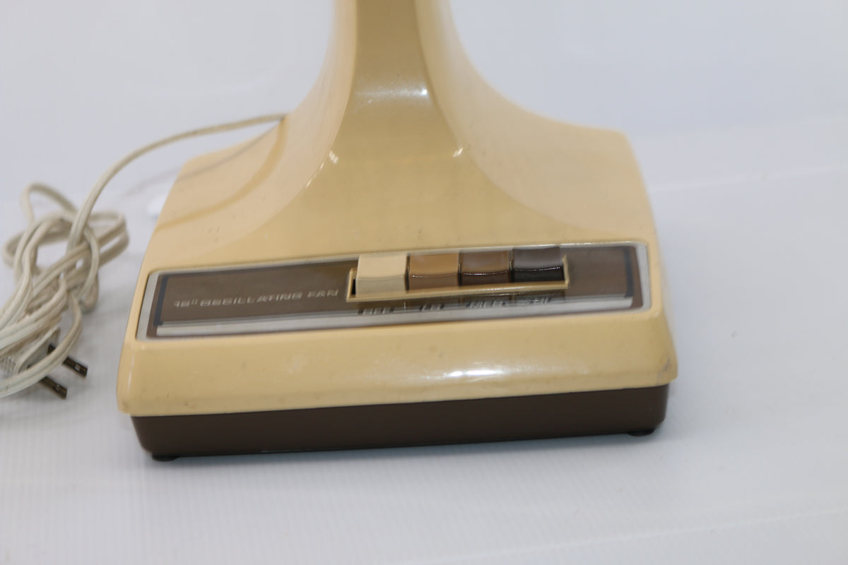Galaxy 12" Oscillating Fan Vintage Amber Fan Blades 3 Speed cream & Brown