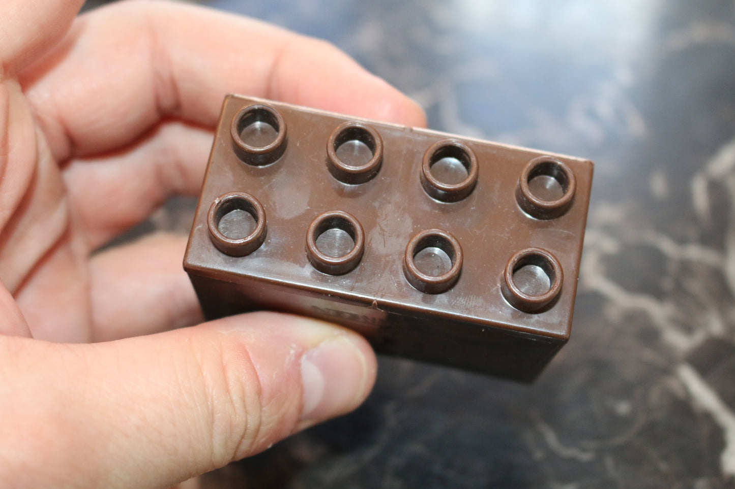 Vintage Vtg nestle smarties brown canada plastic building block mega