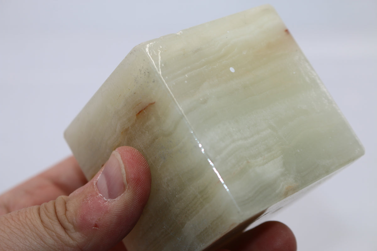 Vintage Carved Onyx Agate Stone Dice Paperweight Pen Pencil Holder Desk