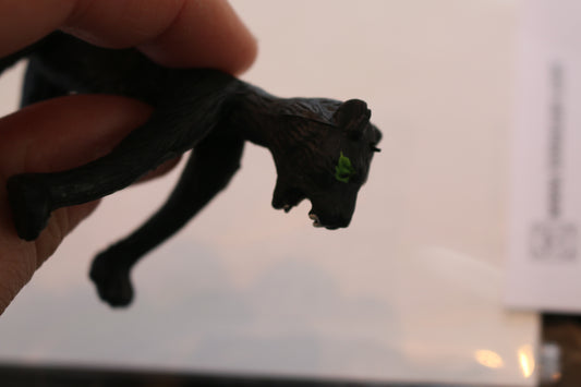 Vintage rare Black panther toy action figure Bendable w/ green eyes