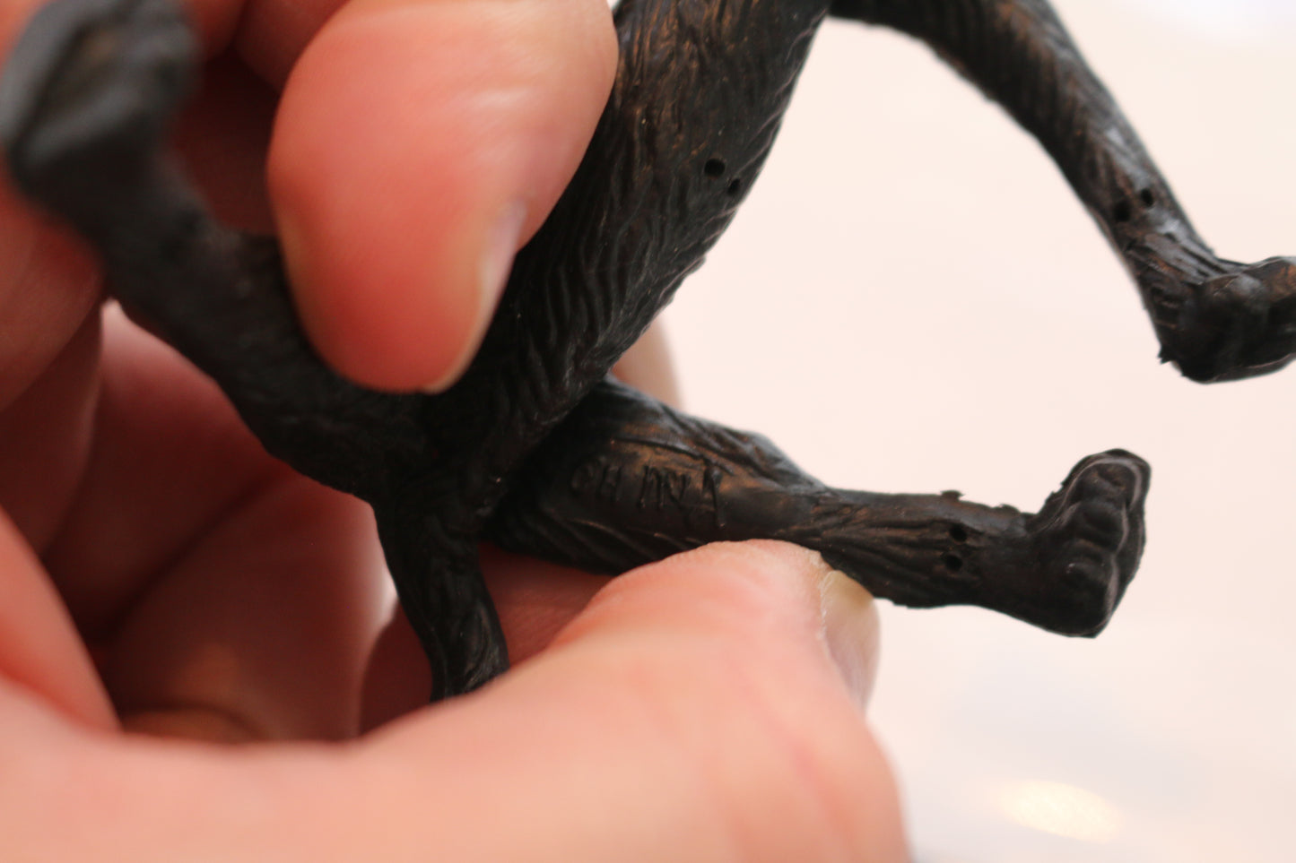 Vintage rare Black panther toy action figure Bendable w/ green eyes