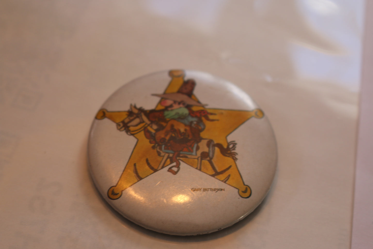 Vintage Button Hat Lapel Pin Western, star horse