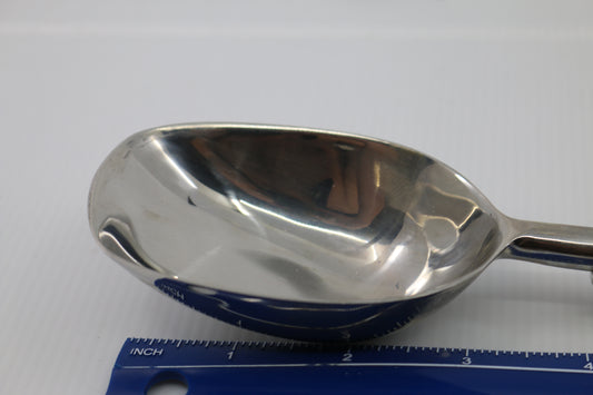 Vintage Brass Silver Plated, Buffalo Horn Mozaic Handle large Ice cream Spoons