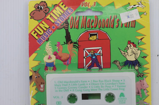 Vintage sealed on card Old MacDonald's Farm Vol. 3 Cassette Tape