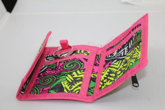 VINTAGE 80/90 YEARS FLUO GRAPHIC WALLET Pink kids retro