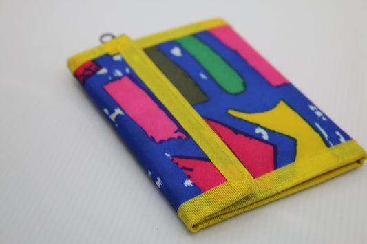 VINTAGE 90's FLUO GRAPHIC WALLET Pink kids retro Neon Style Nylon Padded.